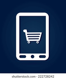 Shopping design over blue background, vector illustration