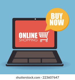 Shopping design over blue background, vector illustration 