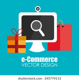 Shopping design over blue background, vector illustration.