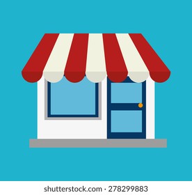 Shopping design over blue background, vector illustration.
