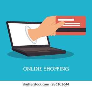 Shopping design over blue background, vector illustration.