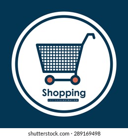 Shopping  design over blue background, vector illustration
