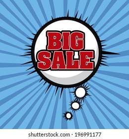 Shopping design over blue stripes  background, vector illustration