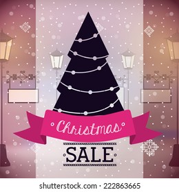 Shopping design over blur background, vector illustration
