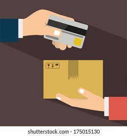 shopping design over  brown background vector illustration