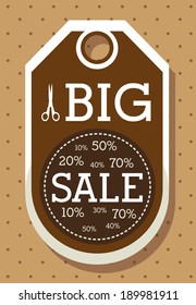 Shopping design over brown background, vector illustration