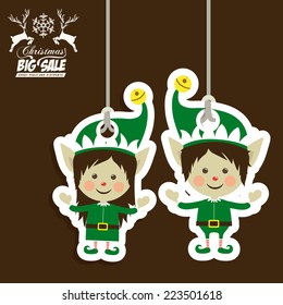 Shopping design over brown background, vector illustration