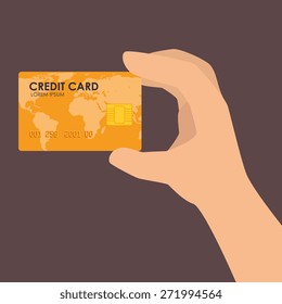 Shopping design over brown background, vector illustration.