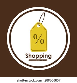 Shopping  design over brown background, vector illustration