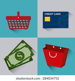 Shopping design over colorful background, vector illustration.