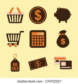 shopping design over cream   background vector illustration