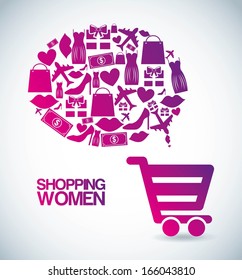 shopping  design over gray  background. vector illustration