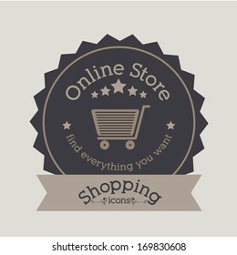 shopping  design over gray  background. vector illustration