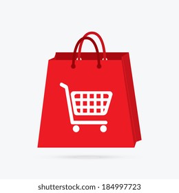 Shopping design over gray background, vector illustration