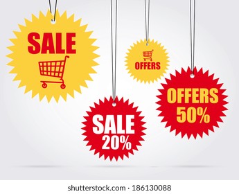 Shopping design over gray background, vector illustration
