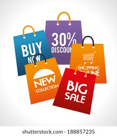 Shopping design over gray background, vector illustration
