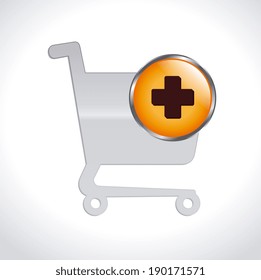 Shopping design over gray background, vector illustration