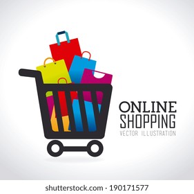 Shopping design over gray background, vector illustration