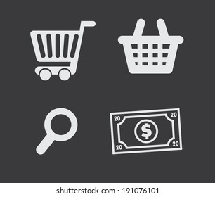 Shopping design over gray  background, vector illustration