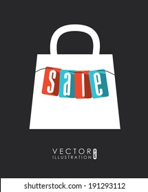 Shopping design over gray background, vector illustration