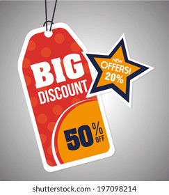 Shopping design over gray background, vector illustration