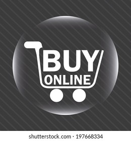 Shopping design over gray background, vector illustration