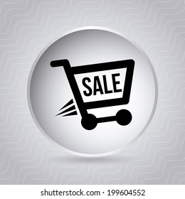 Shopping design over gray background, vector illustration
