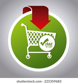 Shopping design over gray background, vector illustration
