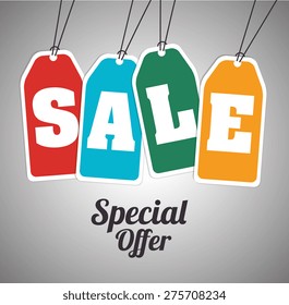 Shopping design over gray background, vector illustration.