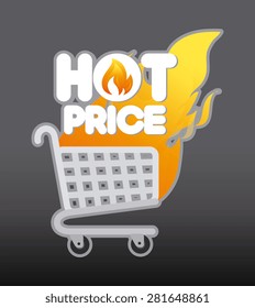 Shopping design over gray background, vector illustration.