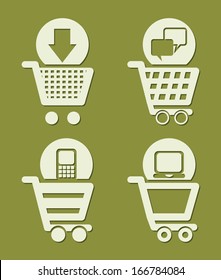shopping  design over green  background. vector illustration