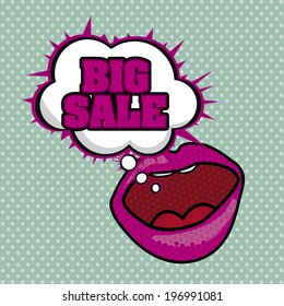 Shopping design over green background, vector illustration