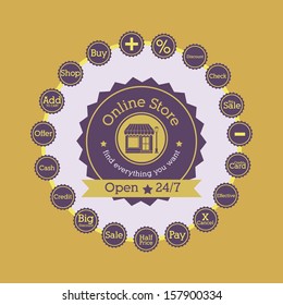 shopping design over orange background vector illustration