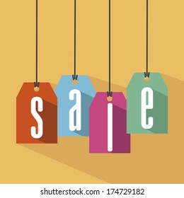shopping design over  orange background vector illustration