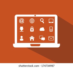 shopping design over orange background vector illustration 