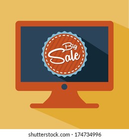 shopping design over orange background vector illustration