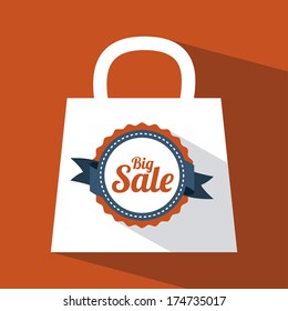 shopping design over orange  background vector illustration