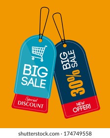 shopping design over orange  background vector illustration