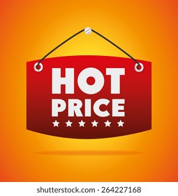Shopping design over orange background, vector illustration.