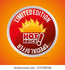 Shopping design over orange background, vector illustration.