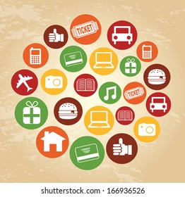 shopping  design over pink  background. vector illustration