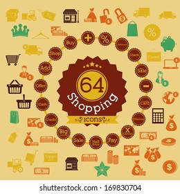 shopping  design over pink background. vector illustration