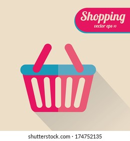 shopping design over pink  background vector illustration