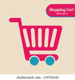 shopping design over pink  background vector illustration