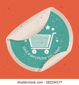 shopping design over pink   background vector illustration