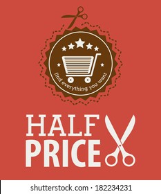 shopping design over pink   background vector illustration