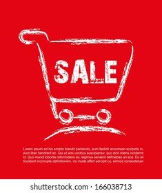 shopping  design over red  background. vector illustration