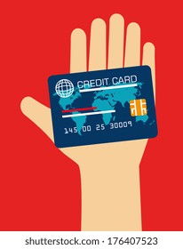 shopping design over red  background vector illustration 
