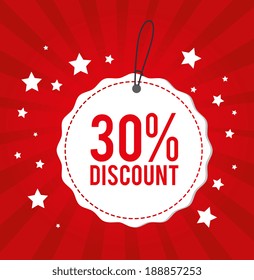 Shopping design over red background, vector illustration