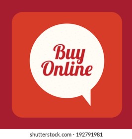 Shopping design over red background, vector illustration